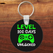 Days of School Gamer Level 100 ontgrendeld Sleutelhanger (Voorkant)