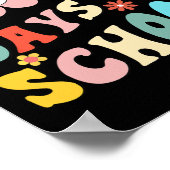 Days of School Groovy 100th Day School Teacher Kin Poster (Hoek)