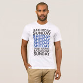 Days of the week black-blue t-shirt (Voorkant volledig)