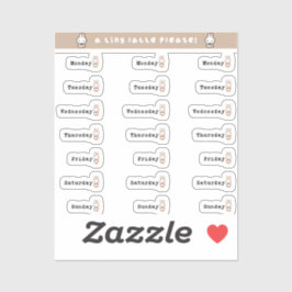 Days of the week sticker sheet