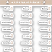 Days of the week sticker sheet (Recto)