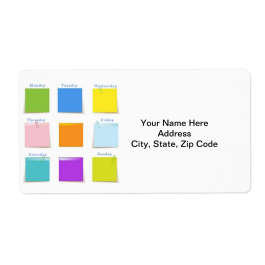 Days of Week Labels (Voorkant)