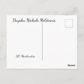 Daysha Nichole, en robe bleue, carte postale (Dos)