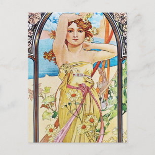 Daytime, Alphonse Mucha Briefkaart