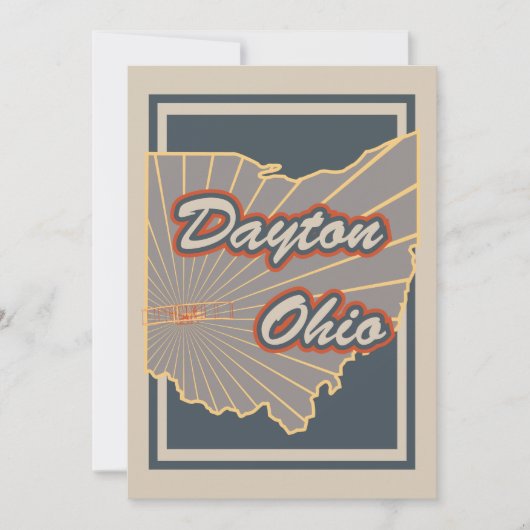 Dayton, Ohio Art Print - Reiskunstwerk v2 (Voorkant)