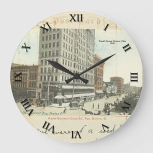 Dayton Ohio Post Card Clock - Fourth St. 1909 Grote Klok