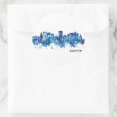 Dayton Ohio Skyline Blue Ronde Sticker (Tas)