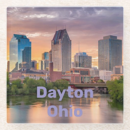 Dayton Ohio Square Glass Onderzetter (Voorkant)