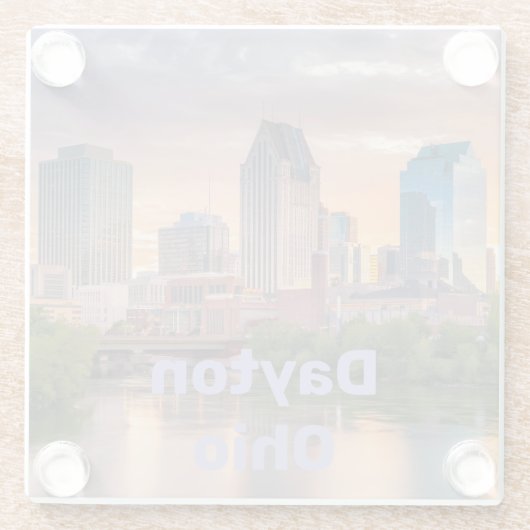 Dayton Ohio Square Glass Onderzetter Glazen Onderzetter (Achterkant)