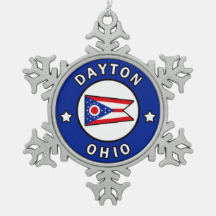 Dayton Ohio Tin Sneeuwvlok Ornament