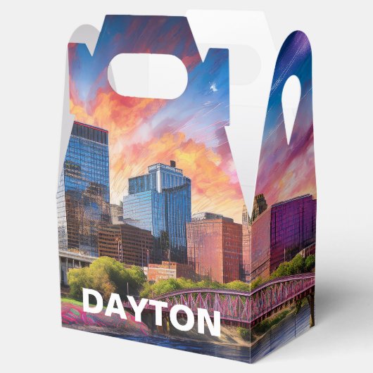 Dayton Silhouette Abstracte Kunst Bedankdoosjes (Geopend)