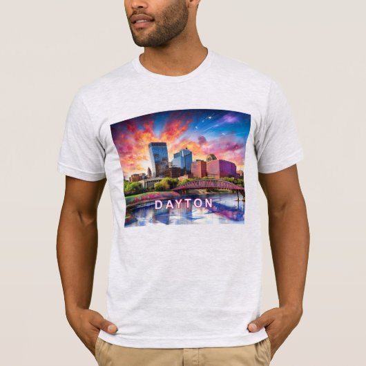 Dayton Skyline Graffiti Art T-shirt (Voorkant)