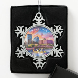 Dayton Snowflake Pewter Kerstversiering Tin Sneeuwvlok Ornament