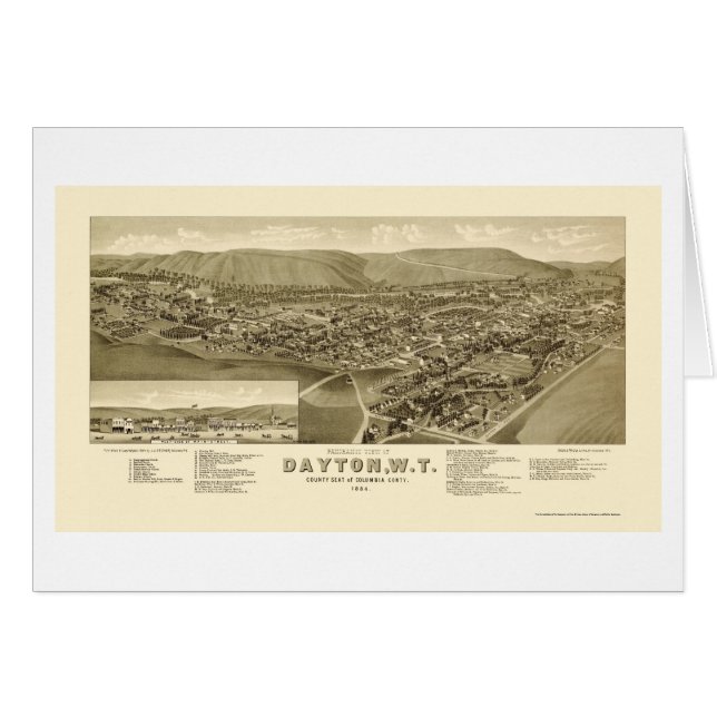 Dayton, WA Panoramic Map - 1884 (Voorkant Horizontaal)