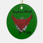 Daytona Beach 2012 Tattoo Style Heart Ornament (Links)