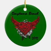 Daytona Beach 2012 Tattoo Style Heart Ornament (Achterkant)