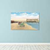 Daytona Beach, FL - Beach Uitzicht van Pier Casino Canvas Afdruk (Insitu (Houten vloer))