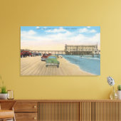 Daytona Beach, FL - Beach Uitzicht van Pier Casino Canvas Afdruk (Insitu (Woonkamer))