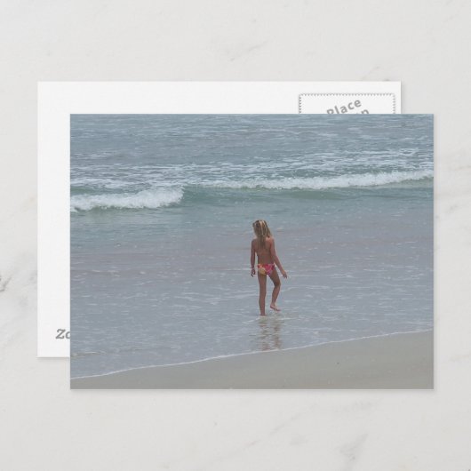 Daytona Beach Florida Bikini Girl Post card FL Briefkaart (Voorkant / Achterkant)
