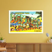 Daytona Beach Florida FL Briefkaart met grote lett Canvas Afdruk (Insitu (Woonkamer))