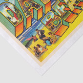 Daytona Beach Florida FL Briefkaart met grote lett Tissuepapier (Detail)