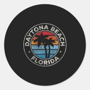 Daytona Beach Florida FL Graphic Retro jaren '70 Ronde Sticker