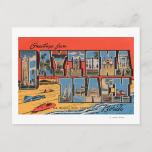 Daytona Beach, Florida - Grote letterscènes Briefkaart