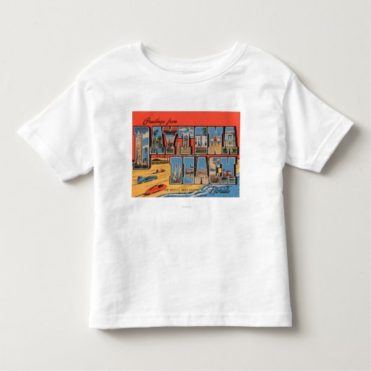 Daytona Beach, Florida - Grote letterscènes Kinder Shirts (Voorkant)