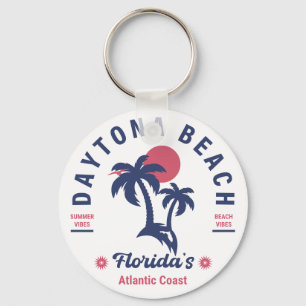 Daytona Beach Florida Palm Trees Souvenirs 60s Sleutelhanger