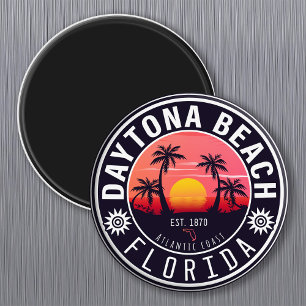 Daytona Beach Florida Retro Sunset Souvenirs 80s Magneet