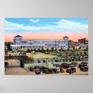 Daytona Beach Florida Seaside Hotel en Boardwalk Poster