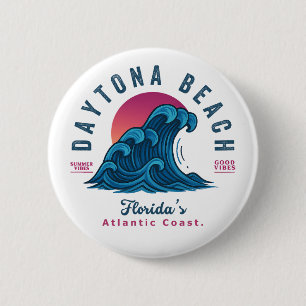 DAYTONA BEACH FLORIDA SUMMER WAVACATION RONDE BUTTON 5,7 CM