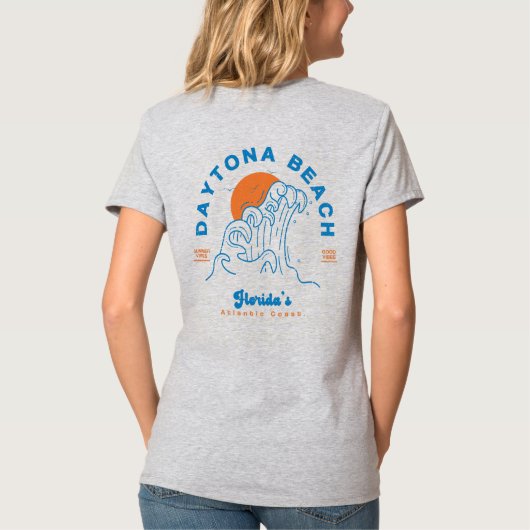 DAYTONA BEACH FLORIDA SUMMER WAVACATION T-SHIRT (Achterkant)