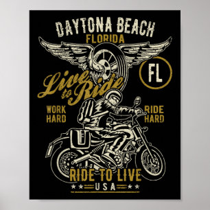 Daytona Beach Florida Verenigde Staten Motorfiets Poster