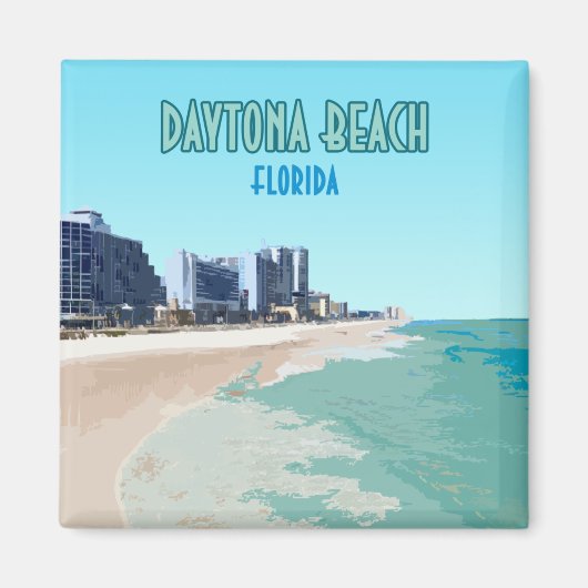 Daytona Beach Florida Vintage Magneet (Voorkant)