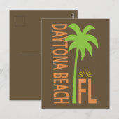 Daytona Beach typografisch met palmboom Briefkaart (Voorkant / Achterkant)
