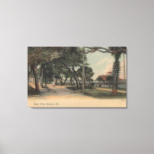 Daytona, Florida - Uitzicht van Beach Street Canvas Afdruk (Voorkant)