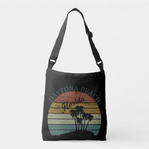 Daytona strand zonsondergang retro landschap crossbody tas