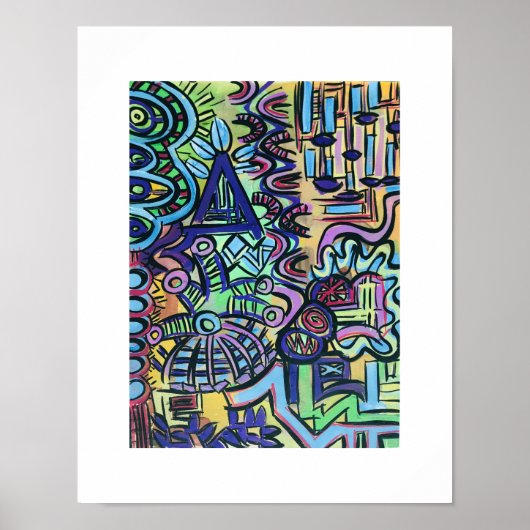 Daytripper-Handgeschilderde Abstracte Kunst Poster (Voorkant)