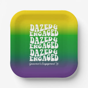 Dazed and Engaged Mardi Gras Retro Papieren Bordje