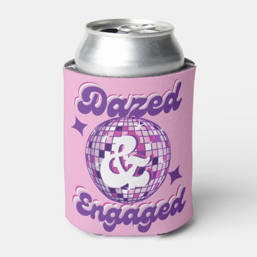 Dazed & Engaged Retro Disco Bachelorette Party Blikjeskoeler (Blikje Voorkant)