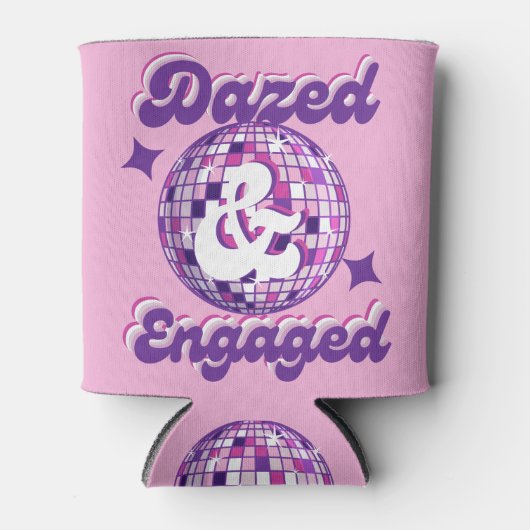 Dazed & Engaged Retro Disco Bachelorette Party Blikjeskoeler (Voorkant)