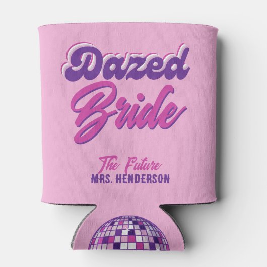 Dazed & Engaged Retro Disco Bachelorette Party Blikjeskoeler (Achterkant)