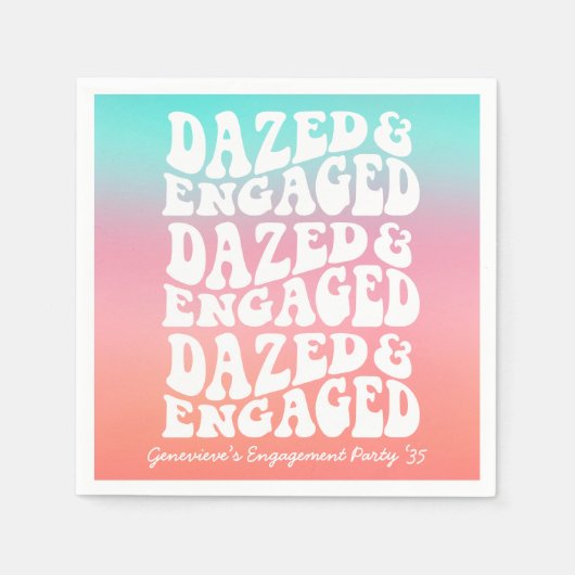 Dazed Engaged Retro Roze Aqua  Servet (Voorkant)