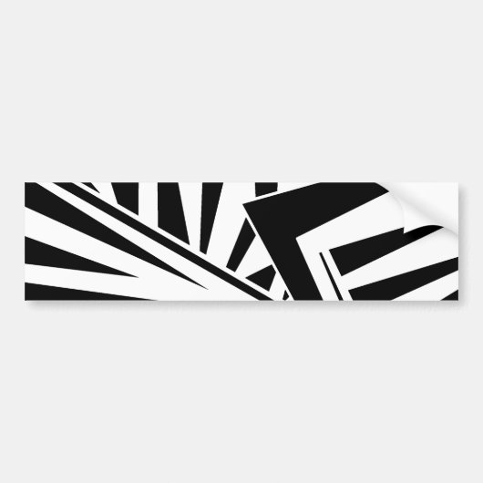 dazzle camouflage(black) bumpersticker (Voorkant)