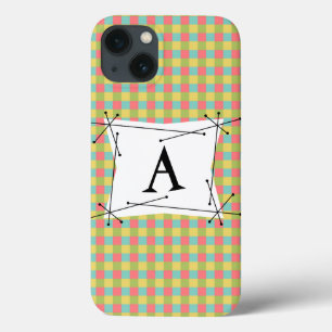Dazzle Check 'Monogram' iPad draagtas verticaal iPhone 13 Hoesje