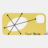 Dazzle Jaune 'Votre Nom' iPad Mini coque (Verso (horizontal))
