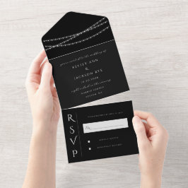 Dazzle Me Chic Wedding Save the Date All In One Uitnodiging