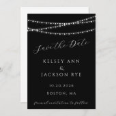 Dazzle Me Chic Wedding Save the Date Kaart (Voorkant / Achterkant)