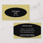 Dazzle Multi Jaune carte de visite ovale noir (Devant / Derrière)